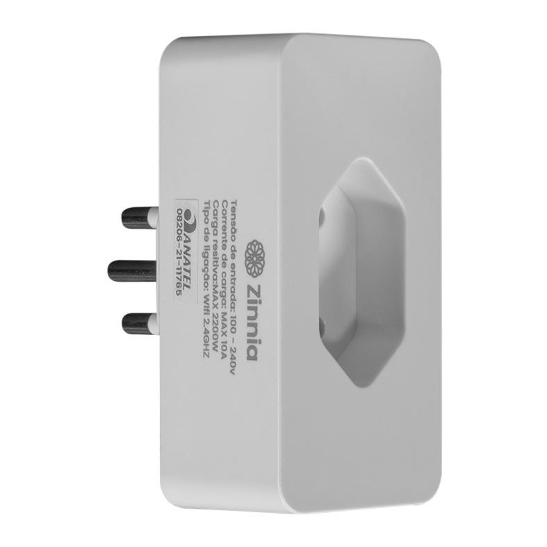 Tomada Smart Zinnia CIZ-T10, 10A, Wifi, Branco, ZNSPLS-WH01