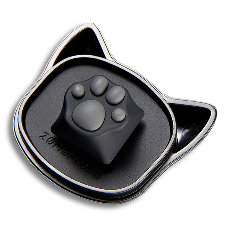 Keycap Gamer Zomoplus Kitty Paw Black Grey, ABS e Silicone, ZOMO-BLACK-GREY