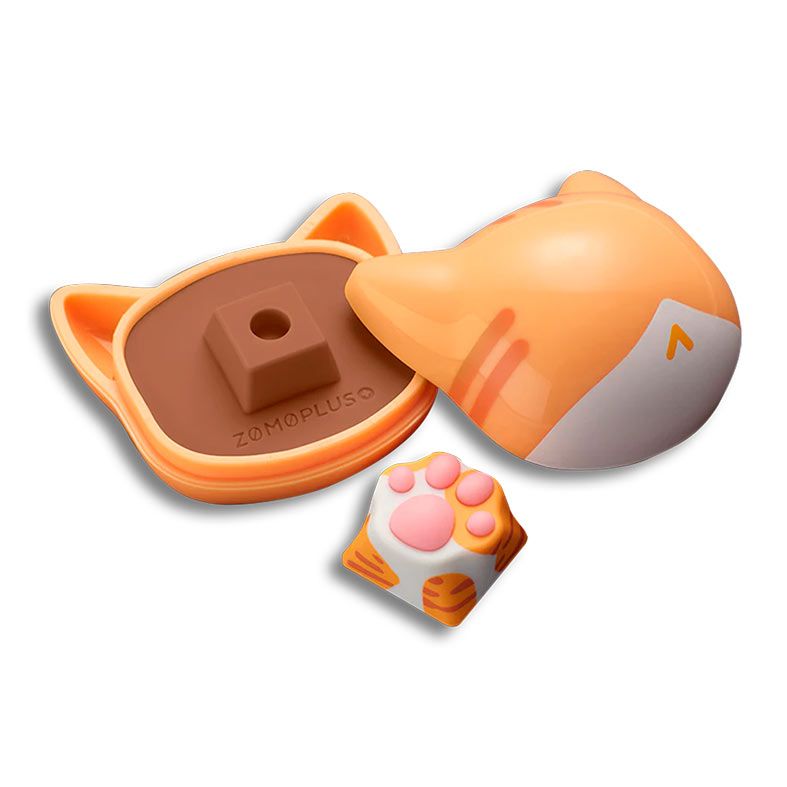 Keycap Gamer Zomoplus Kitty Paw Orange Cat, ABS e Silicone, ZOMO-ORANGE