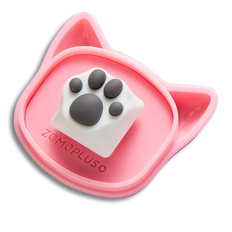 Keycap Gamer Zomoplus Kitty Paw White Grey, ABS e Silicone, ZOMO-WHITE-GREY