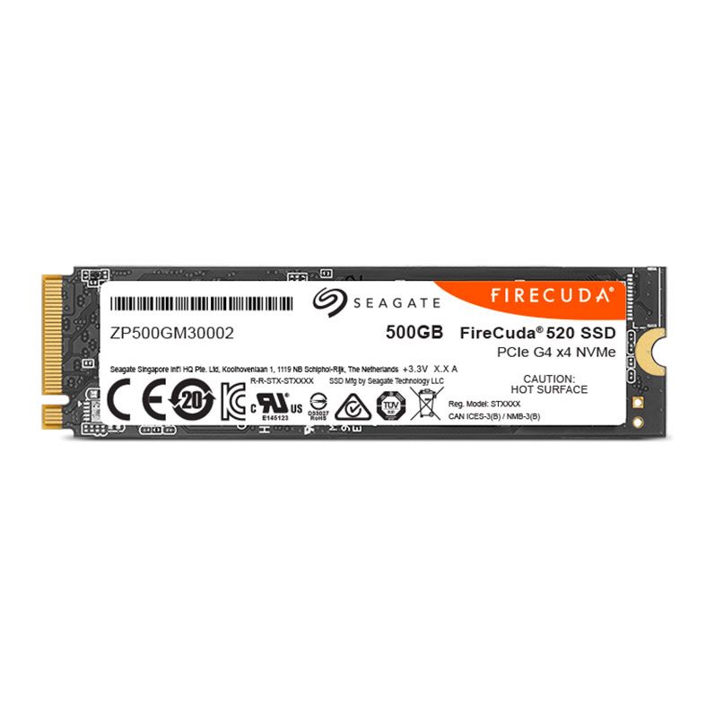 SSD Seagate Firecuda 520, 500GB, M.2 2280, NVME, Leitura 5000MB/s, Gravacao 2500MB/s, ZP500GM3A002