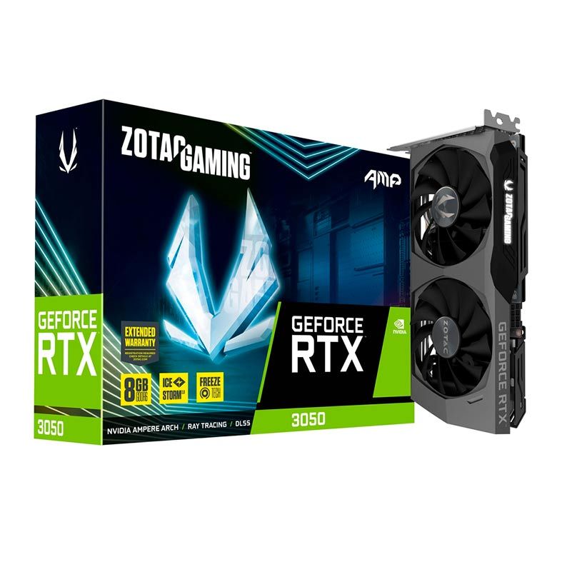 Placa de Video Zotac GeForce RTX 3050 AMP, 8GB, GDDR6, 128-bit, ZT-A30500F-10M