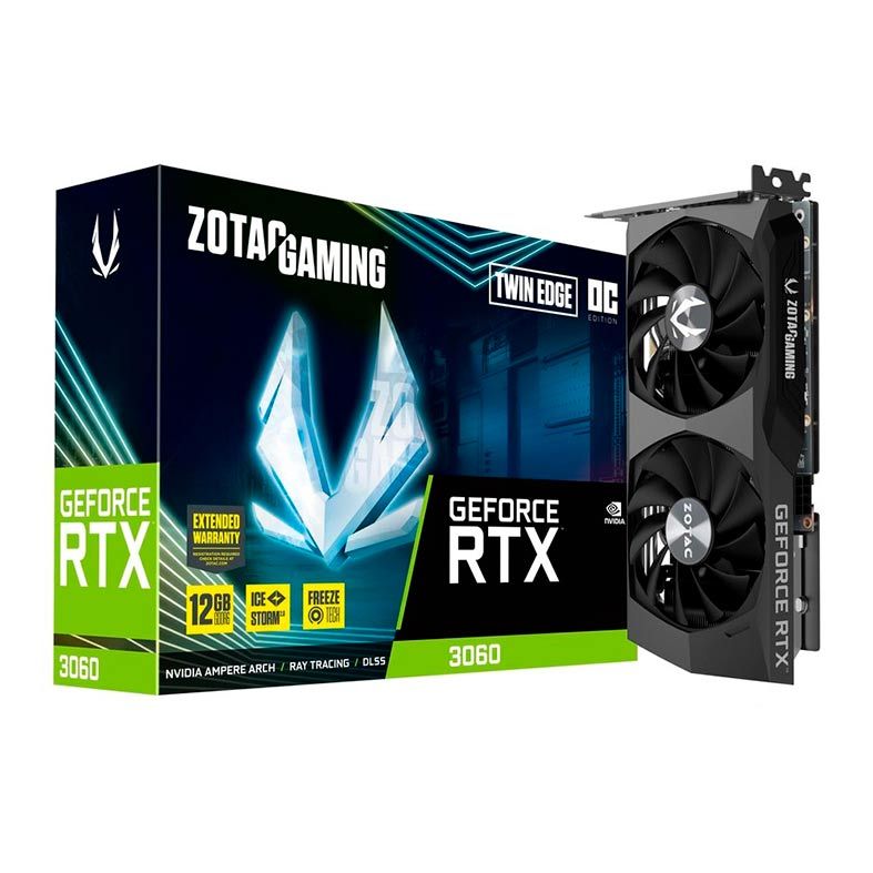 Placa de Video Zotac GeForce RTX 3060 Twin Edge OC 12GB GDDR6 192-Bit, ZT-A30600H-10M