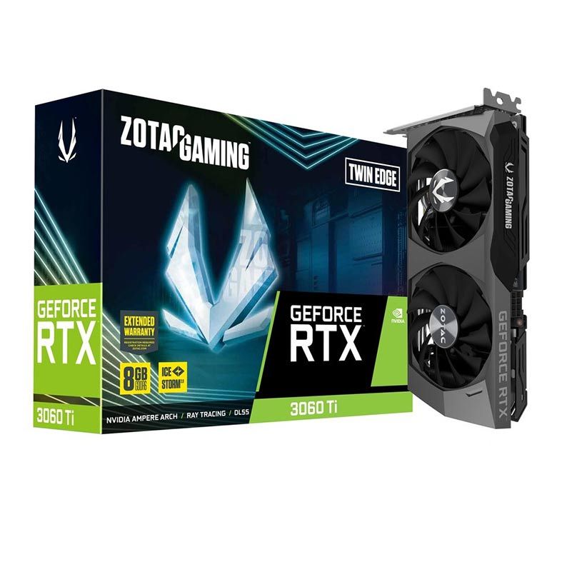 Placa de Video Zotac GeForce RTX 3060 Ti Twin Edge LHR, 8GB, GDDR6, 256-Bit, ZT-A30610E-10MLHR