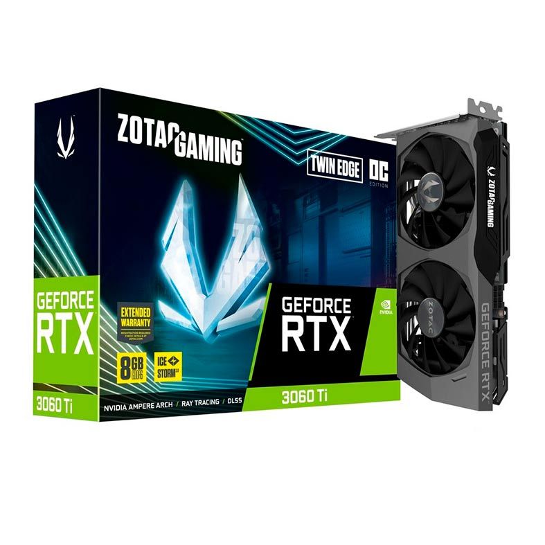 Placa de Video Zotac GeForce RTX 3060 Ti Twin Edge OC 8GB GDDR6 256-bit, ZT-A30610H-10M