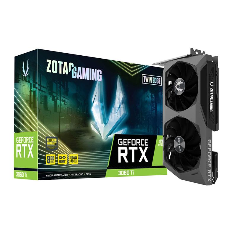 Placa de Video Zotac GeForce RTX 3060 Ti Twin Edge, 8GB, GDDR6X, 256-Bit, ZT-A30620E-10P