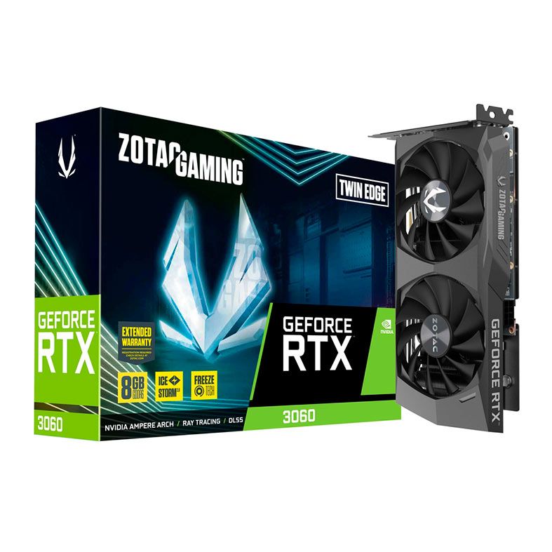Placa de Video Zotac GeForce RTX 3060 Twin Edge, 8GB, GDDR6 Placa de Video Zotac GeForce RTX 3060 Twin Edge, 8GB, GDDR6