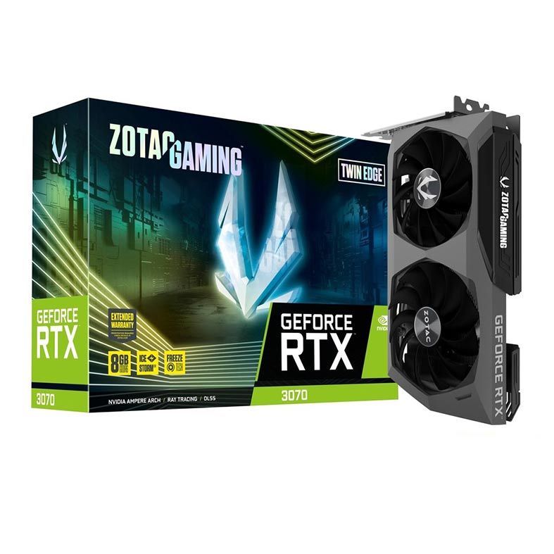 Placa de Video Zotac GeForce RTX 3070 Twin Edge LHR, 8GB, GDDR6, 256-bit, ZT-A30700E-10PLHR