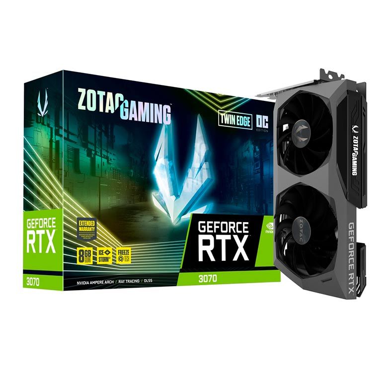 Placa de Video Zotac GeForce RTX 3070 Twin Edge OC 8GB GDDR6 256-bit, ZT-A30700H-10P