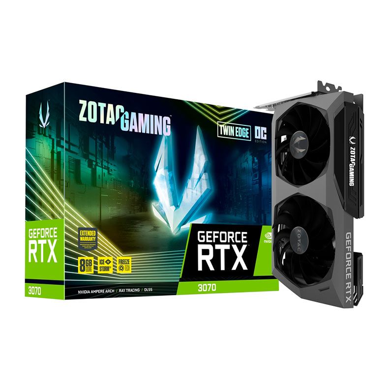 Placa de Video Zotac GeForce RTX 3070 Twin Edge OC LHR, 8GB, GDDR6, 256-Bit, ZT-A30700H-10PLHR