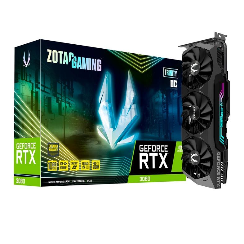 Placa de Video Zotac GeForce RTX 3080 Trinity OC 10GB GDDR6X 320-bit, ZT-A30800J-10P