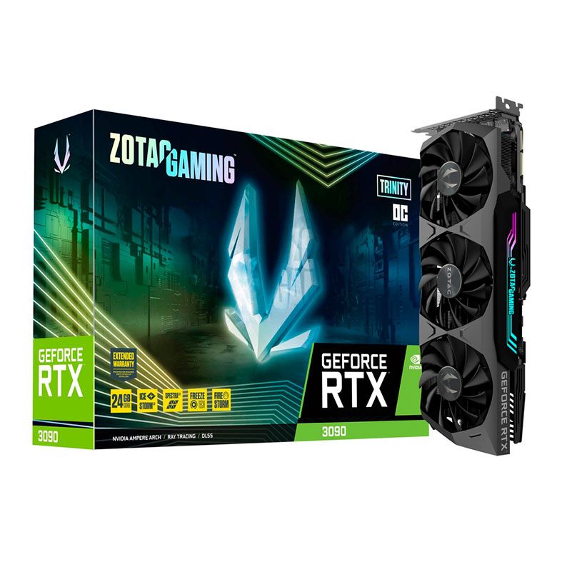 Placa de Video Zotac GeForce RTX 3090 Trinity OC, 24GB, GDDR6X, 384-bit, ZT-A30900J-10P