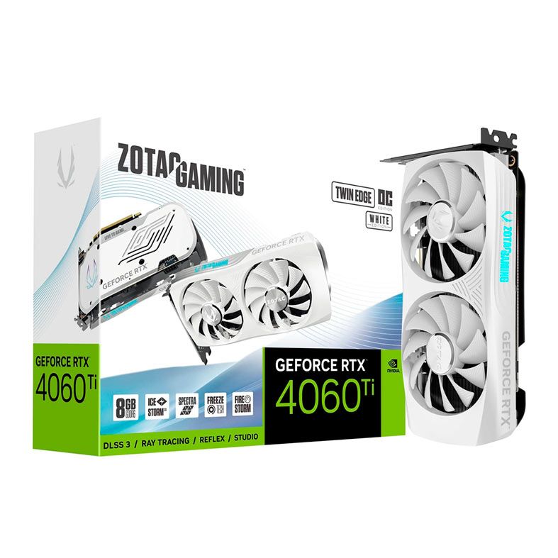Placa de Video Zotac GeForce RTX 4060 Ti Twin Edge OC White Edition, 8GB, GDDR6, 128-bit, ZT-D40610Q-10M