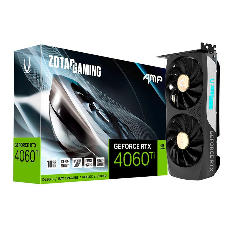 Placa de Video Zotac GeForce RTX 4060 Ti AMP, 16GB, GDDR6, 128-bit, ZT-D40620F-10M