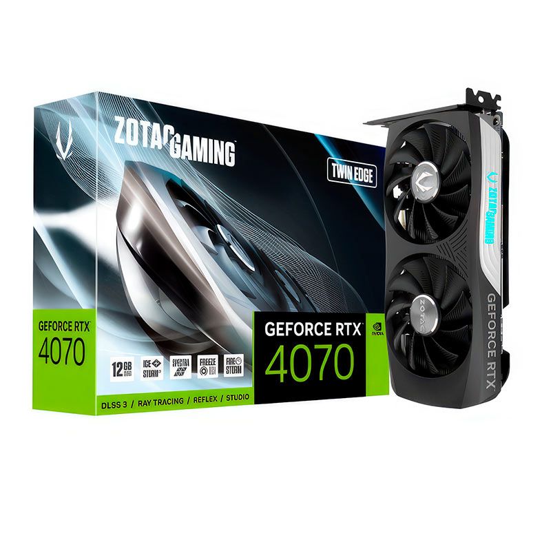Placa de Video Zotac GeForce RTX 4070 Twin Edge, 12GB, GDDR6X, 192-bit, ZT-D40700E-10M-NAC