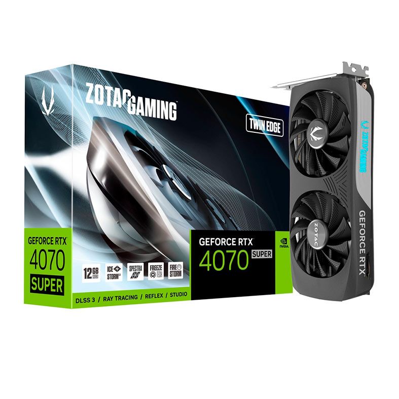 Placa de Video Zotac GeForce RTX 4070 Super Twin Edge, 12GB, GDDR6X, 192-bit, ZT-D40720E-10M-NAC