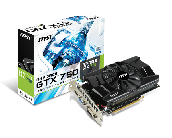 Placa de Video MSI GeForce GTX 750 OC 1GB 128-Bit, N750-1GD5/OC - BOX