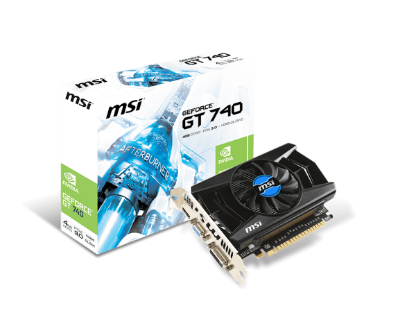 Placa de Video MSI GeForce GT 740 4GB 128-Bit, N740-4GD3 - BOX