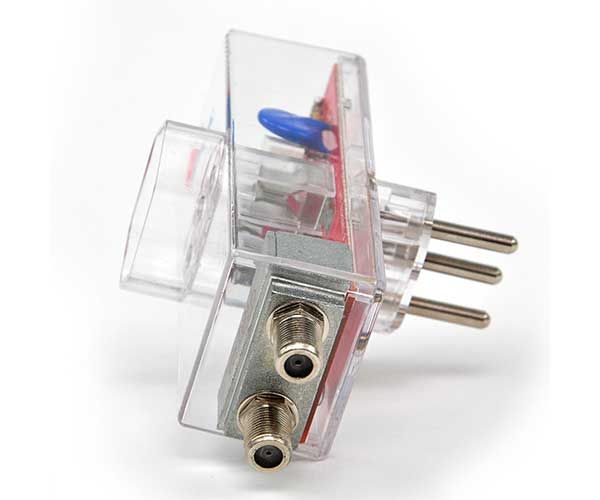 Protetor Elétrico Clamper Energia + Cabo Bivolt 10A e Entrada e Saída para Cabo Coaxial, 008530