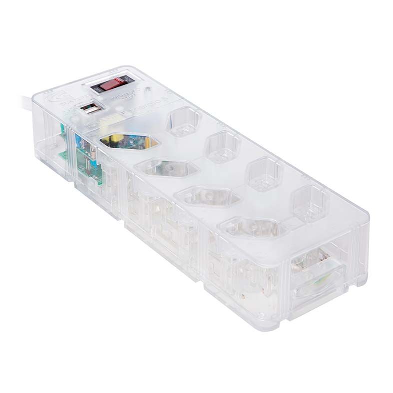 Filtro de linha DPS Clamper Energia 8 +USB Transparente, 013004
