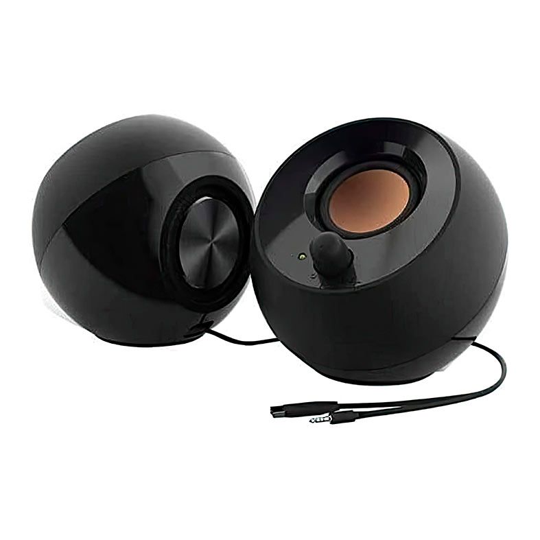Caixa de Som Creative Pebble V2, 16W RMS, USB, USB-C e AUX, Preto, 06MF169500002