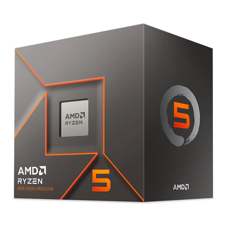 Processador AMD Ryzen 5 8400F, 6-Core, 12-Threads, 4.2GHz (4.7GHz Turbo), Cache 16MB, AM5, 100-100001591BOX-BR