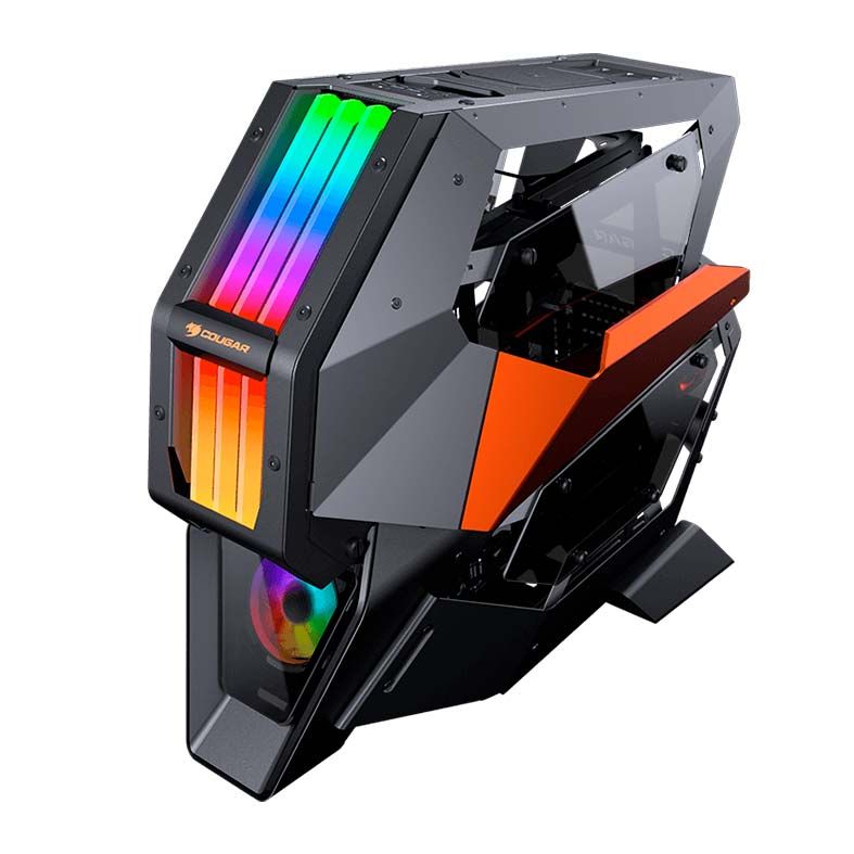 Gabinete Gamer Cougar Conquer 2, RGB, Full-Tower, Com 1 Fan, Preto e Laranja, 109CM10001-03