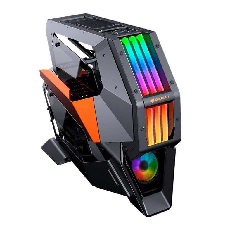 Gabinete Gamer Cougar Conquer 2, RGB, Full-Tower, Com 1 Fan, Preto e Laranja, 109CM10001-03