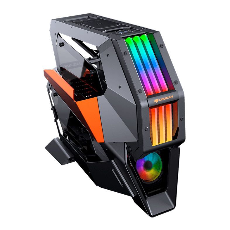 Gabinete Gamer Cougar Conquer 2, RGB, Full-Tower, Lateral de Vidro, Com 1 Fan, Preto e Laranja, 109CM10001-04