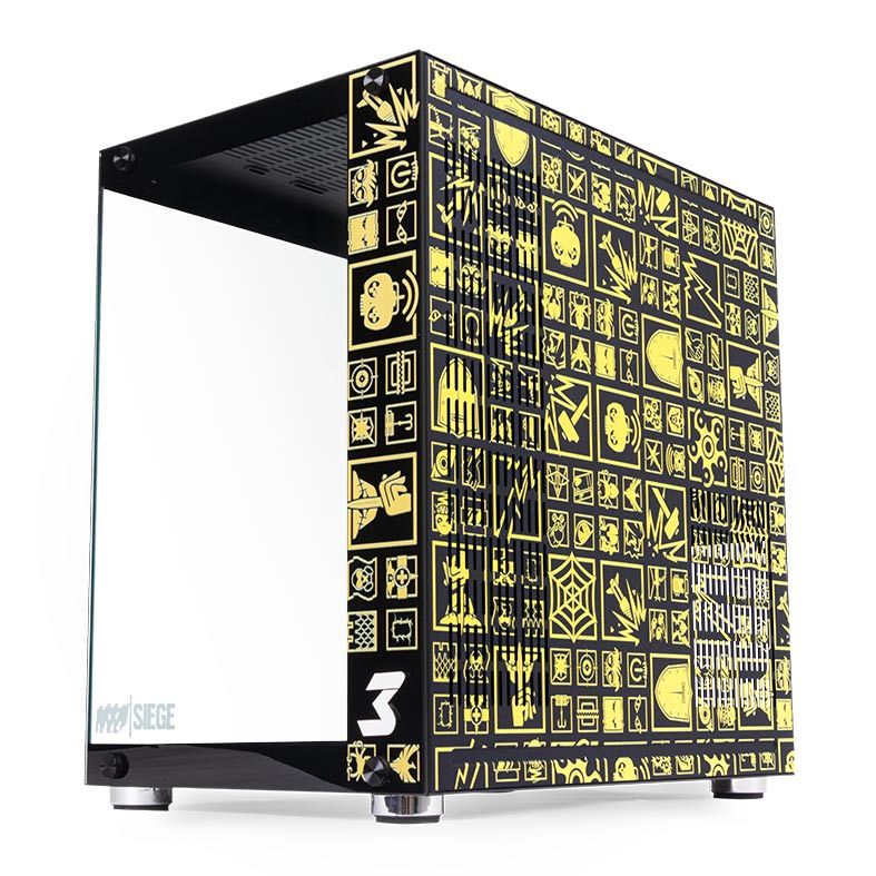 Gabinete Gamer DT3 Sports Hyperspace Rainbow Six Siege Lateral/Frontal Vidro Temp Preto/Amarelo, 11346-6