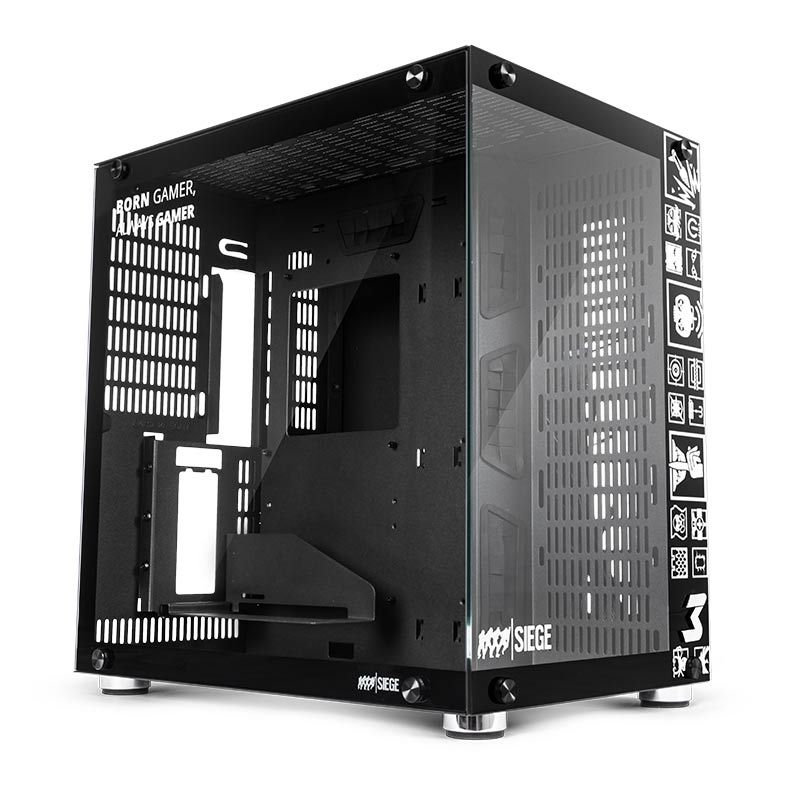 Gabinete Gamer DT3 Sports Hyperspace Rainbow Six Siege Lateral/Frontal Vidro Temp Preto/Branco, 11347-7
