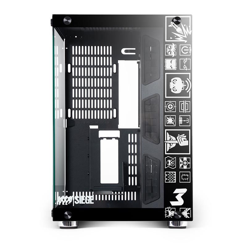 Gabinete Gamer DT3 Sports Hyperspace Rainbow Six Siege Lateral/Frontal Vidro Temp Preto/Branco, 11347-7