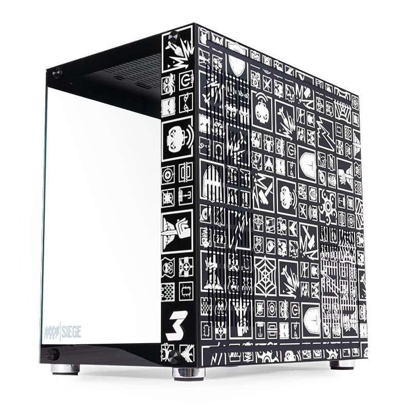 Gabinete Gamer DT3 Sports Hyperspace Rainbow Six Siege Lateral/Frontal Vidro Temp Preto/Branco, 11347-7