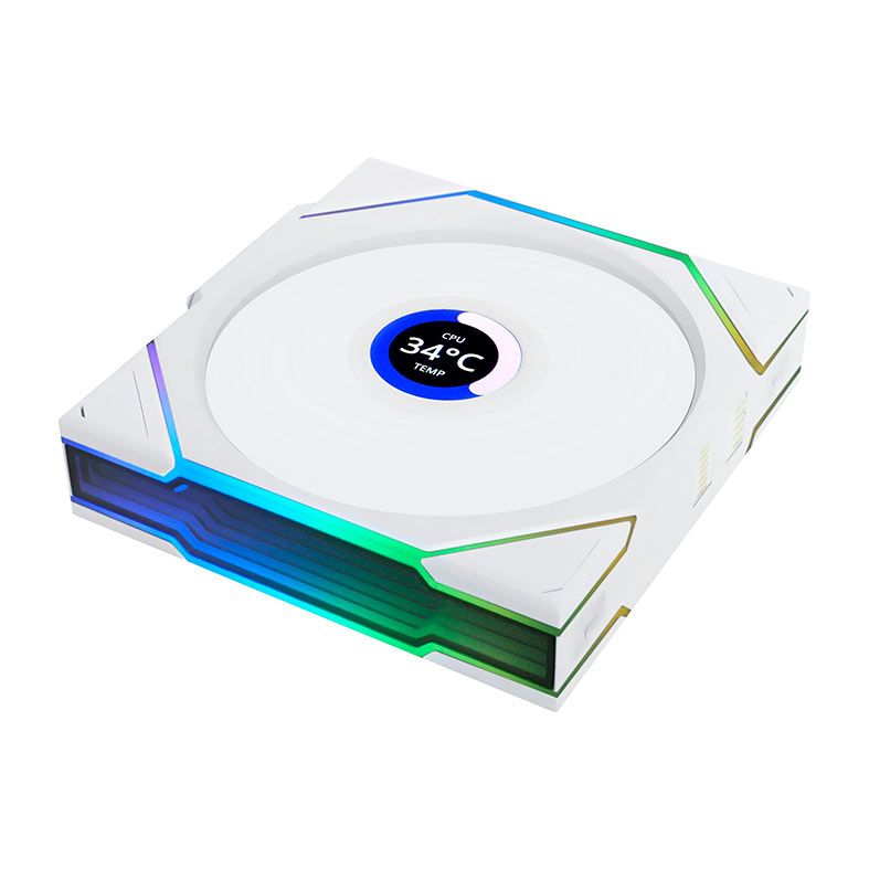 Kit Ventoinhas Lian Li Uni Fan TL Wireless LCD, ARGB, 3x120mm, Branco, 12TLLCD1W3W