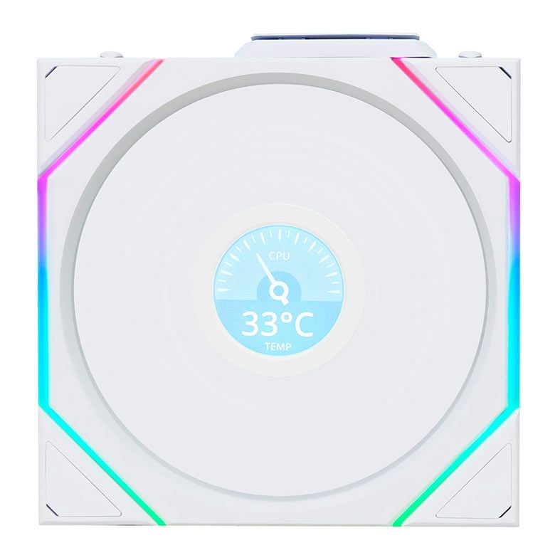 Kit Ventoinhas Lian Li Uni Fan TL Wireless LCD, ARGB, 3x120mm, Branco, 12TLLCD1W3W