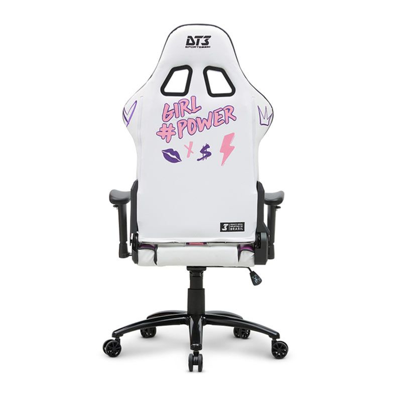 Cadeira Gamer DT3 Girl Power, Branco, Rosa, 13371-5