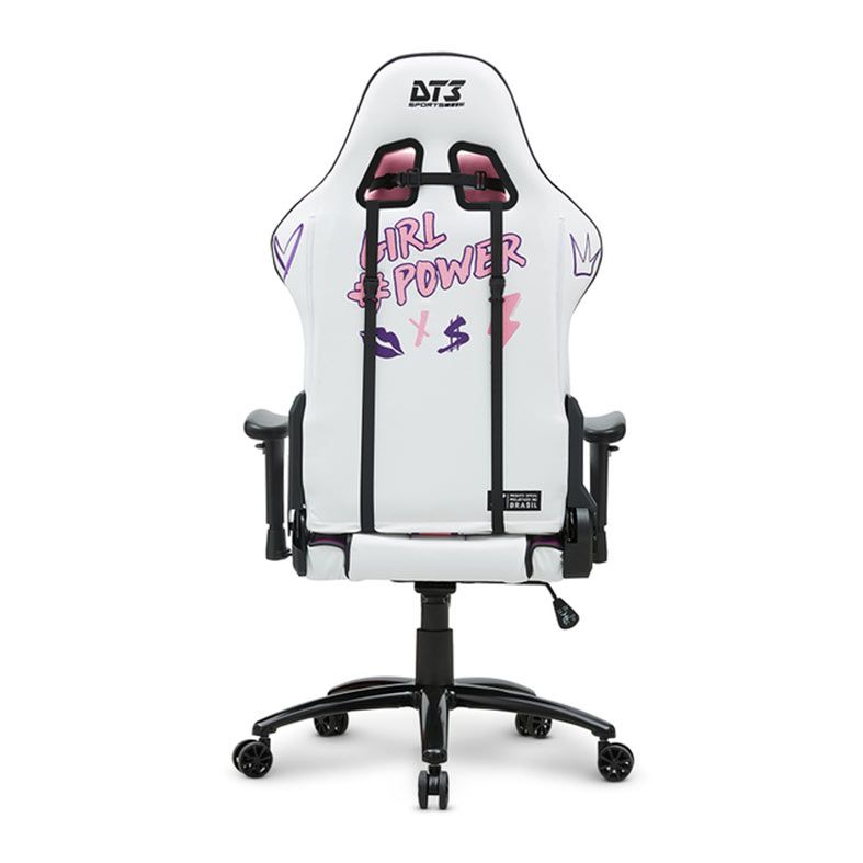 Cadeira Gamer DT3 Girl Power, Branco, Rosa, 13371-5