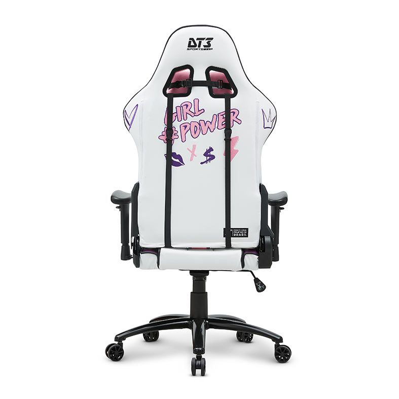 Cadeira Gamer DT3 Girl Power V2, Branco e Rosa, 13434-5