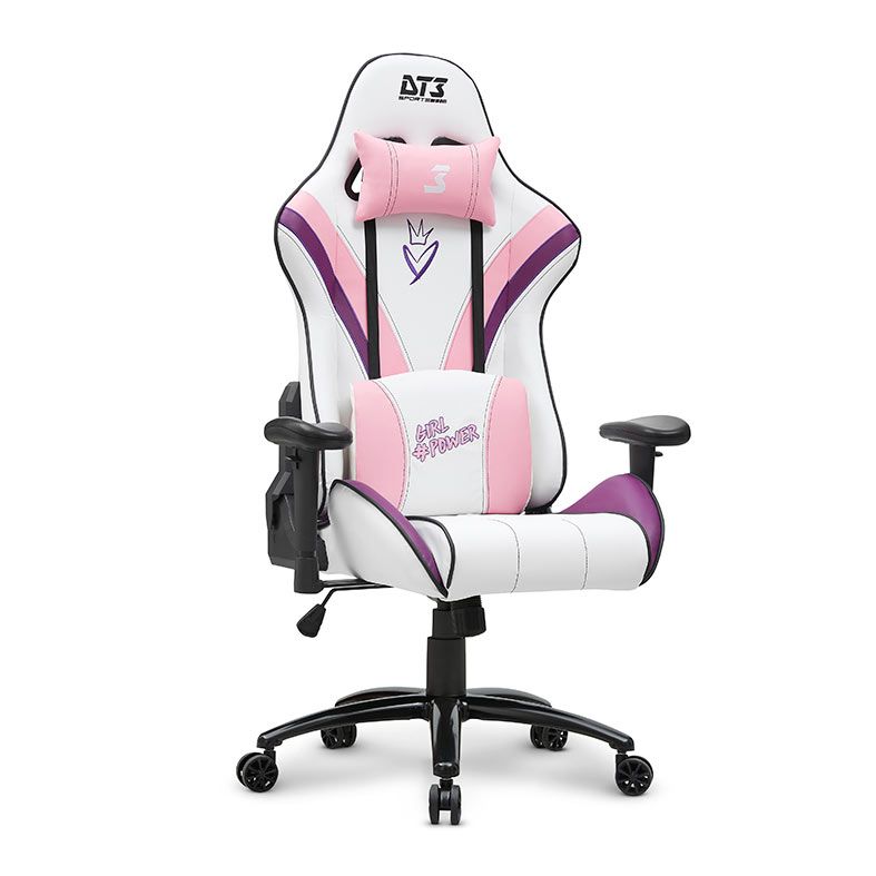 Cadeira Gamer DT3 Girl Power V2, Branco e Rosa, 13434-5
