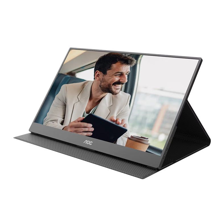 Monitor Portatil Profissional AOC 16T20E2, 15.6 Pol, IPS, FHD, 4ms, 60Hz, Mini HDMI/USB-C, 16T20E2