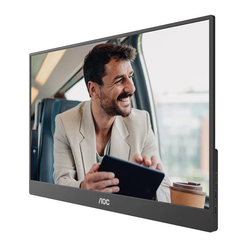 Monitor Portatil Profissional AOC 16T20E2, 15.6 Pol, IPS, FHD, 4ms, 60Hz, Mini HDMI/USB-C, 16T20E2