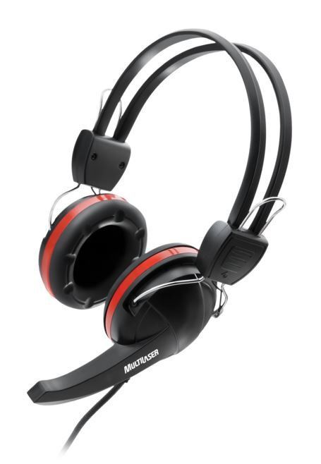 Fone de Ouvido Multi c/microfone Premium Gamer Crab Preto/Verm, PH042
