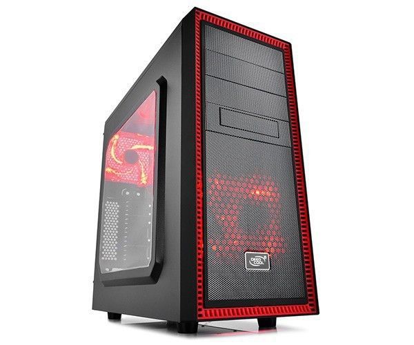 Gabinete DeepCool Tesseract SW Red com Janela, DP-ATX-TSRBKRD