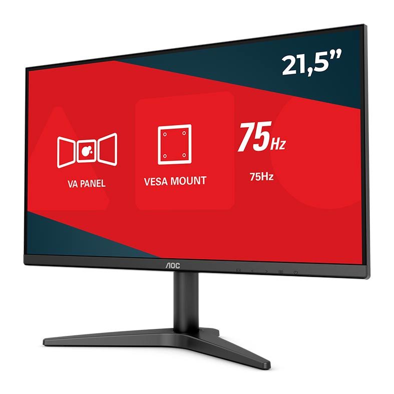 Monitor AOC B1 21.5" LED 6,5ms 75Hz FHD LowBlue Mode/FlickerFree VGA/HDMI, 22B1HM5