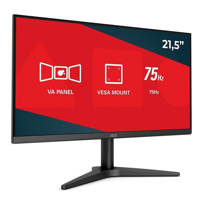 Monitor AOC B1 21.5" LED 6,5ms 75Hz FHD LowBlue Mode/FlickerFree VGA/HDMI, 22B1HM5