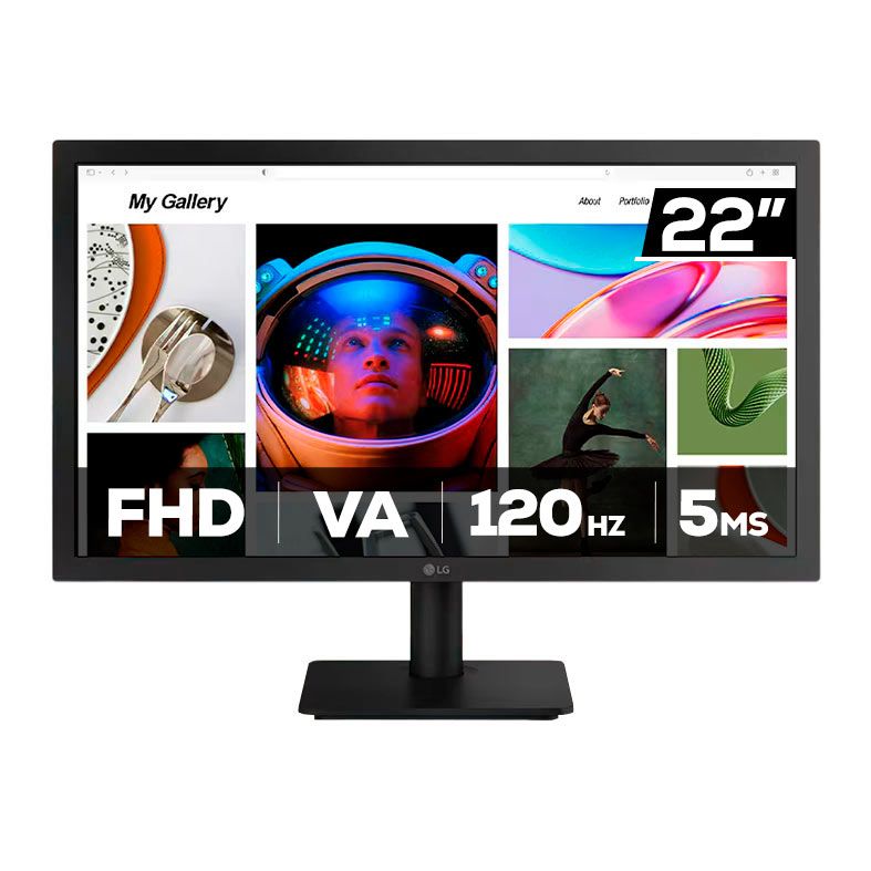 OPENBOX - Monitor LG Home Office, 22 Pol, VA, FHD, 5ms, 120Hz, HDMI, 22U403A-B