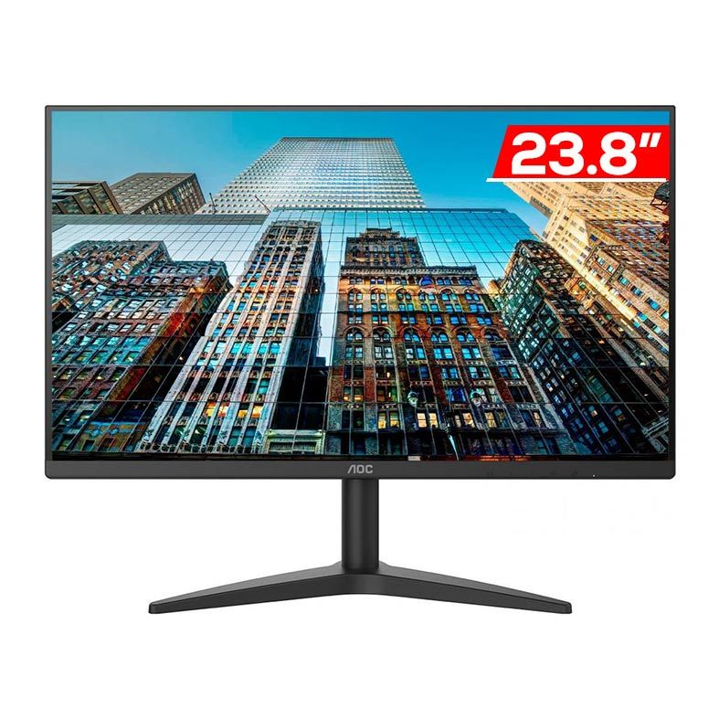 Monitor AOC B1 Series, 23.8, VA, FHD, 6ms, 75Hz, Flicker Free e Low Blue Mode, VGA/HDMI, 24B1XHM