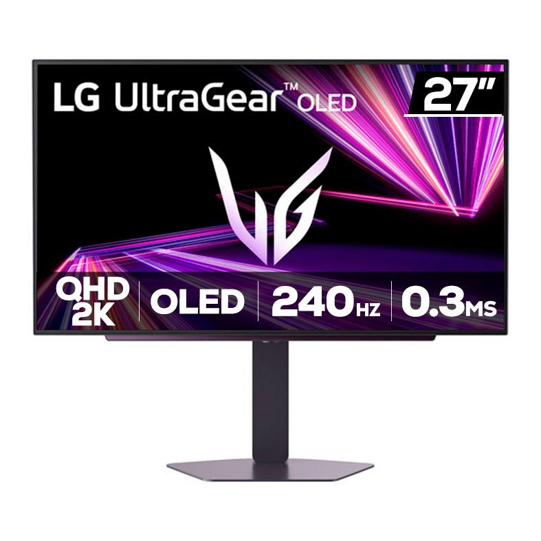 Monitor Gamer LG UltraGear, 27 Pol, OLED, QHD 2K, 0.3ms, 240Hz, G-SYNC/FreeSync Premium Pro, HDR, HDMI/DP, 27GX704A-B