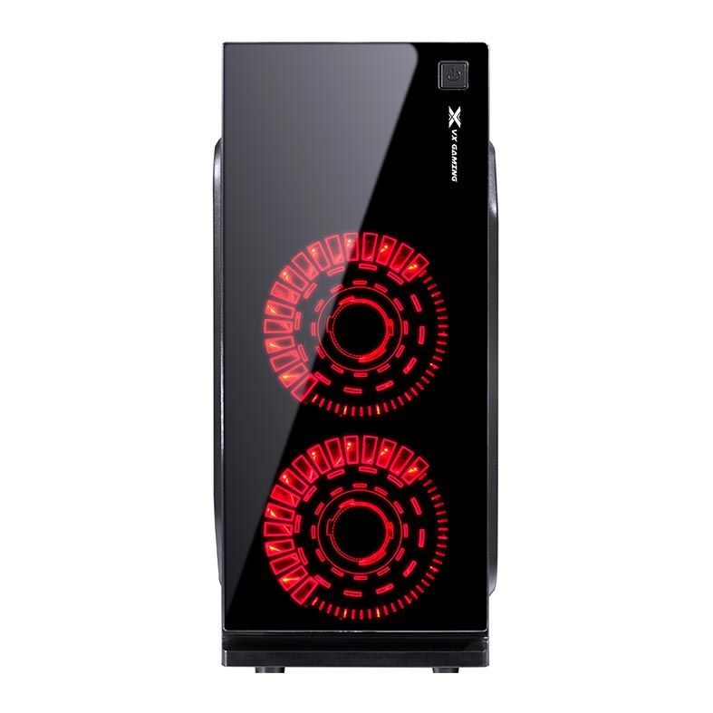 Gabinete Vinik VX Gaming Crater Lateral Acrilico Preto LED Vermelho, 29834