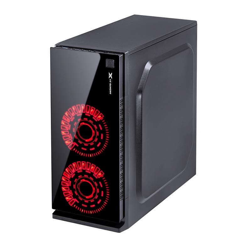 Gabinete Vinik VX Gaming Crater Lateral Acrilico Preto LED Vermelho, 29834